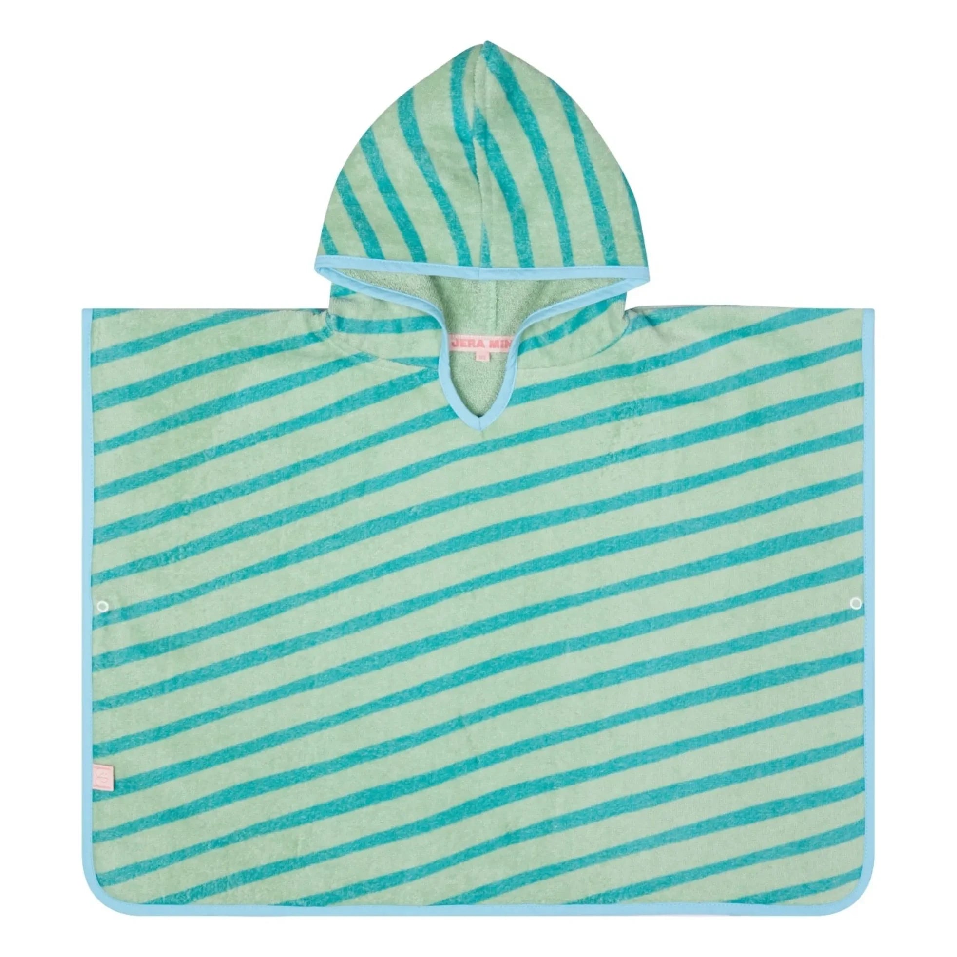 Jera Mini - Striped Towel Poncho | Green