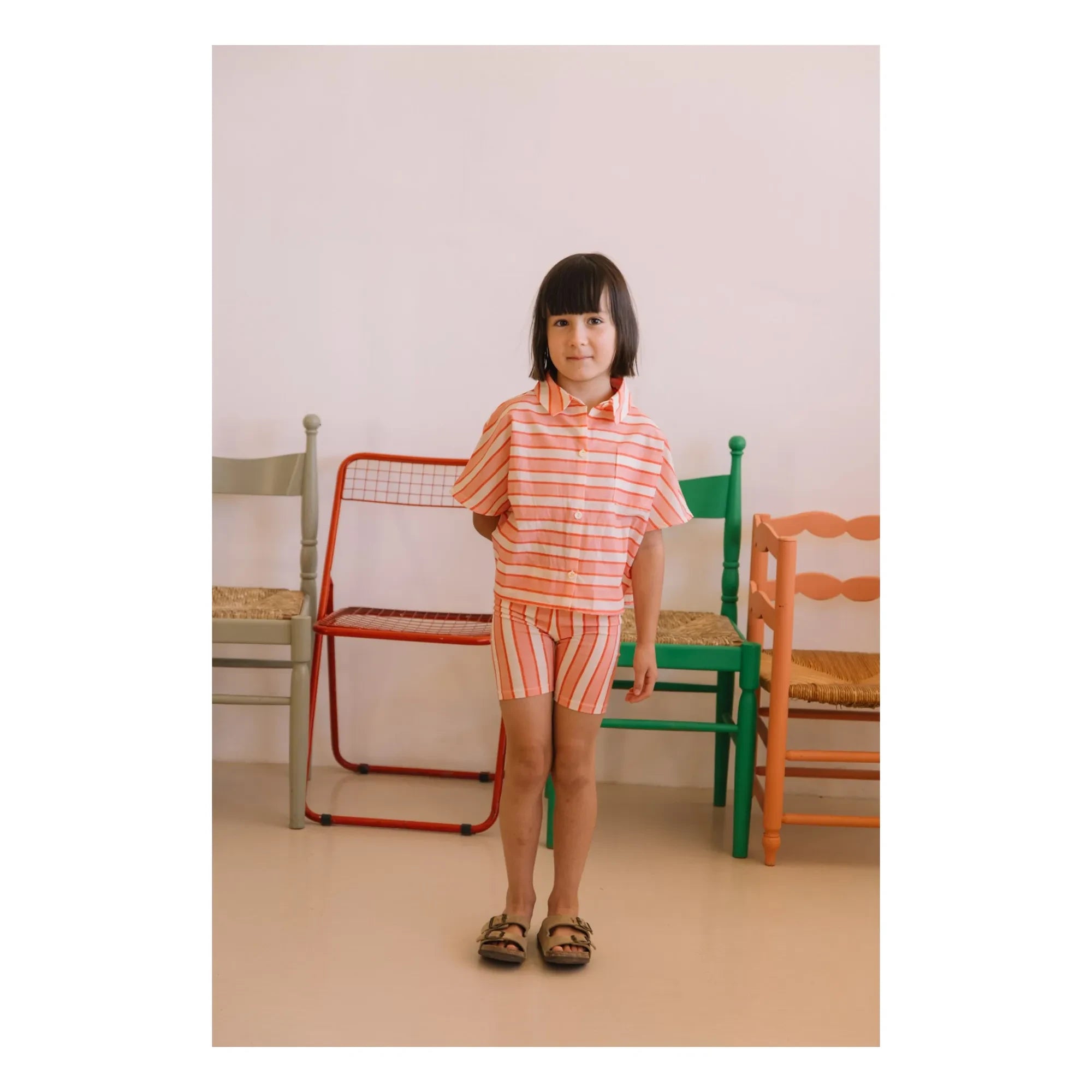 Studio Bohème - Cyclist Jeannie Çizgili Organik Pamuk | Pembe