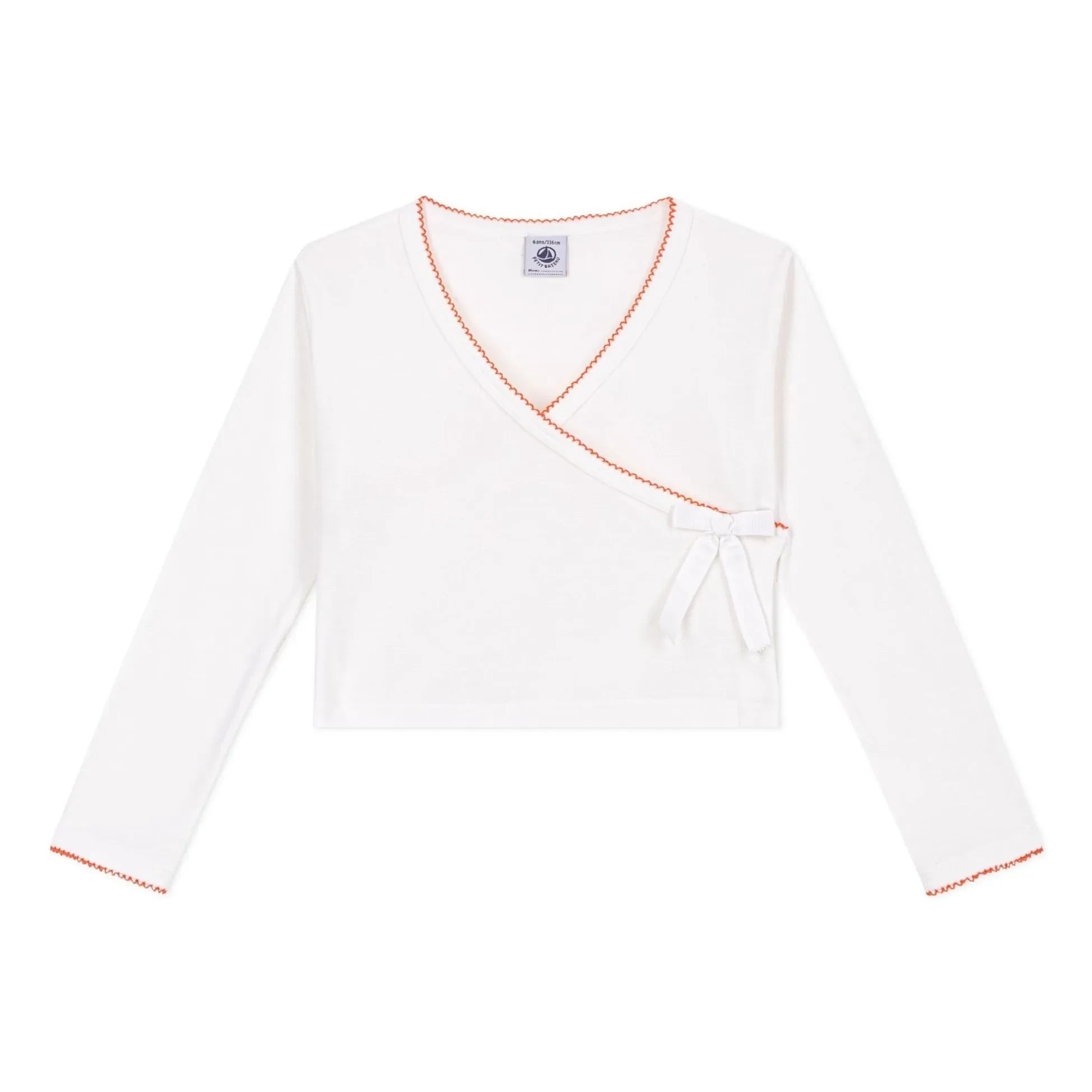 Petit Bateau - Einfache Cache Coeur Weste | Weiß