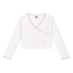 Petit Bateau - Düz Cache Coeur Yelek | Beyaz