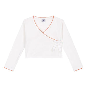 Petit Bateau - Düz Cache Coeur Yelek | Beyaz