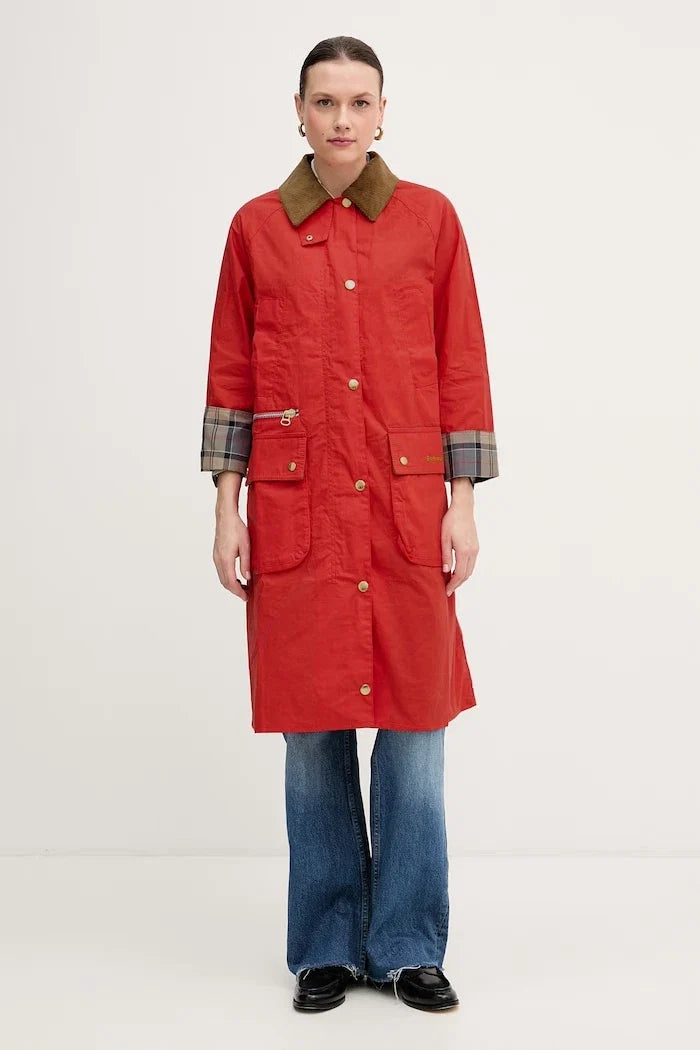 Barbour Hollington Uzun Kadın Pamuklu Ceket