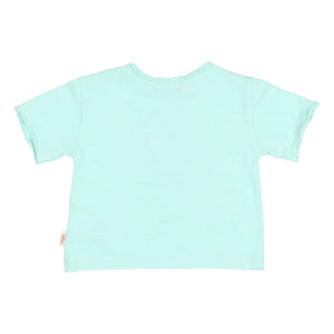 Búho - Bio-Baumwoll-T-Shirt mit Eiscreme-Print | Aqua