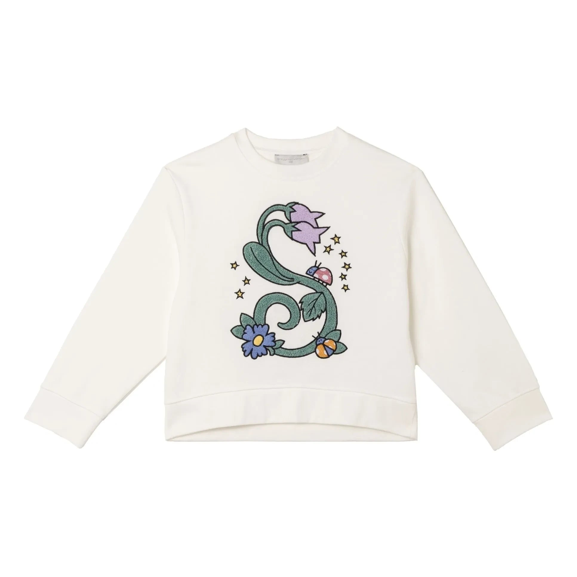 Stella McCartney Kids - Organik pamuklu çiçek sweatshirt | Fildişi