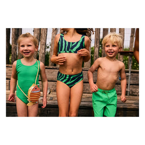 Beachlife - Badehose aus recycelten Fasern mit Uni-Textur | Grün