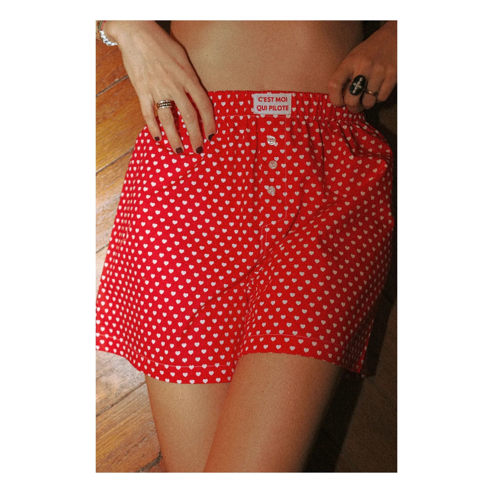 C'est moi qui pilote - Heart-shaped Underwear | Red