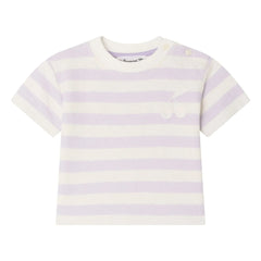 Bonpoint - Cai Cerise Gestreiftes T-Shirt | Ecru