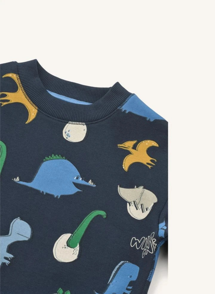 Liewood - Ridley Dinosaurs Organic Cotton Sweatshirt | Navy