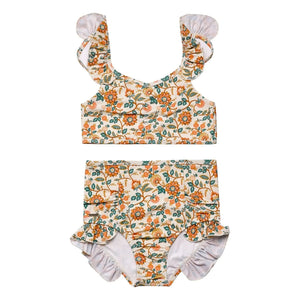 Grech & Co - Çiçekli Fırfırlı 2 Parçalı Mayo, Geri Dönüştürülmüş Elyaflar | Ekru