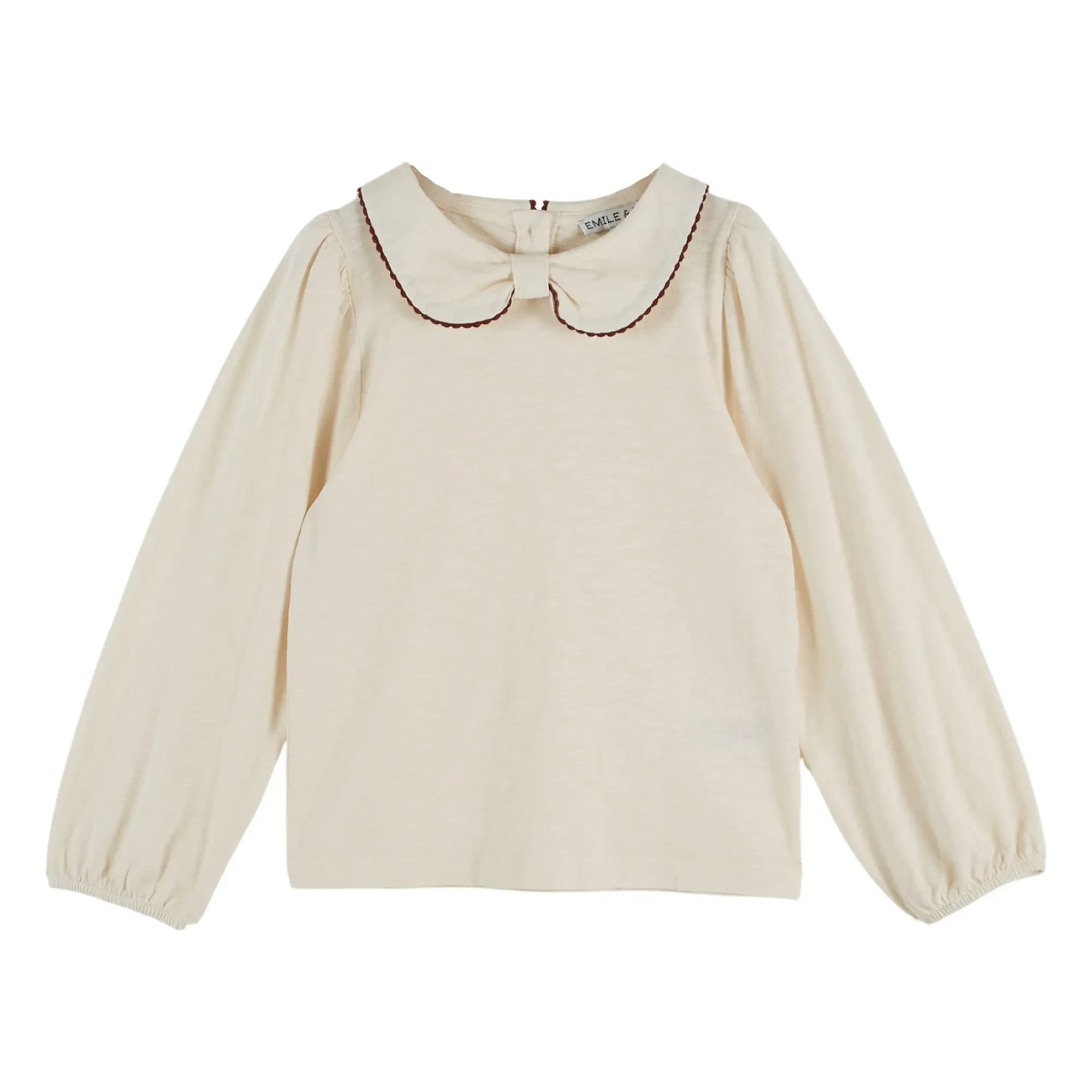 Emile et Ida - Organic Cotton Collared T-Shirt | Ecru