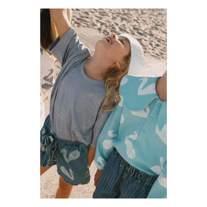 Tinycottons - Tiny swans T-shirt Organik pamuk | Gri mavi