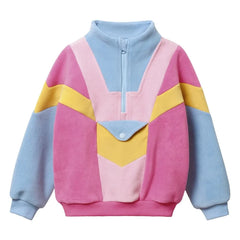 Goldie + Ace - Renk Bloklu Polar Sweatshirt | Mavi