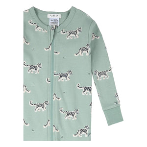 Petit Lem - Organic Cotton Leopard Pattern Convertible Pajamas | Badem Green