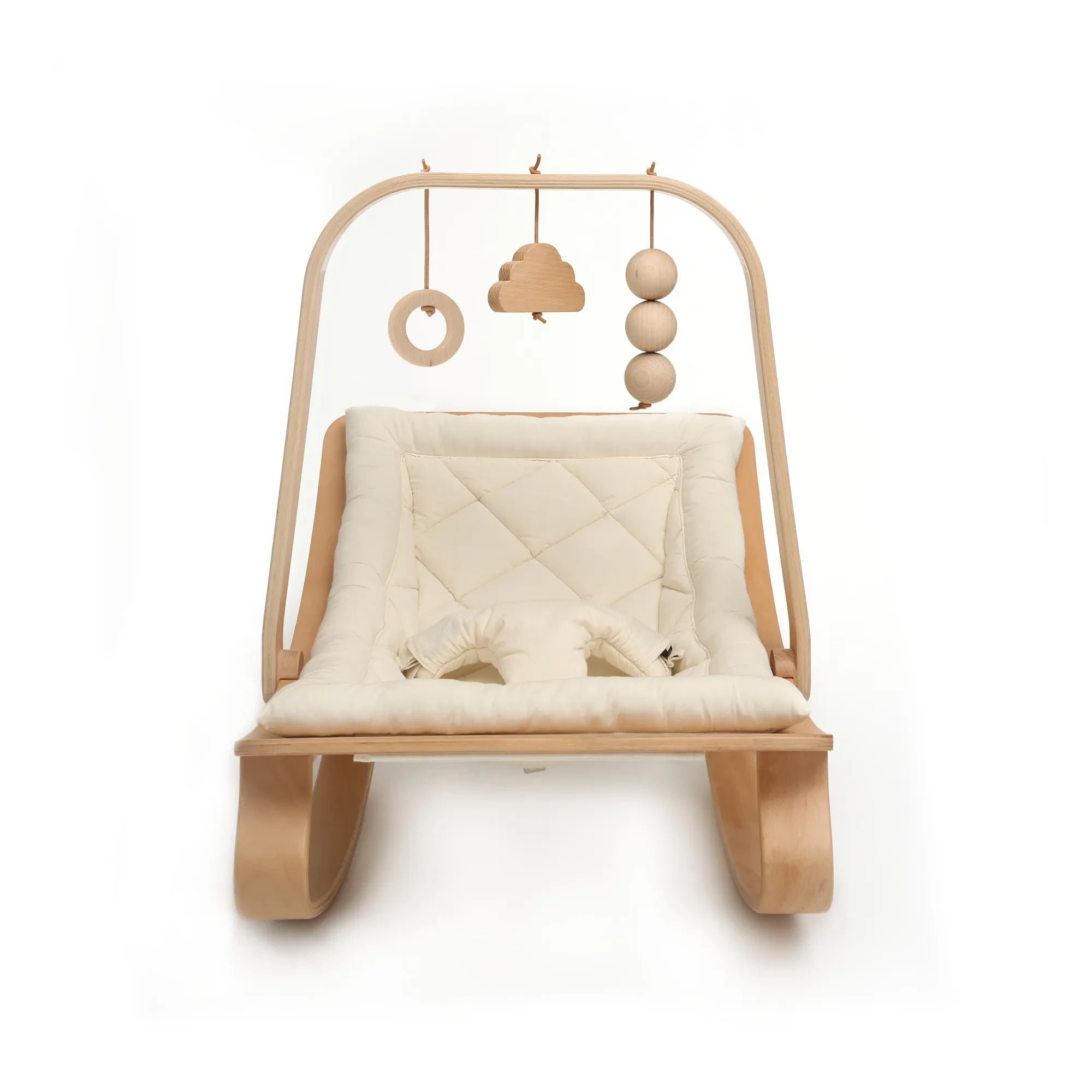 Charlie Crane - Levo Baby Rocking Chair with Toy Activity Bar | Maple