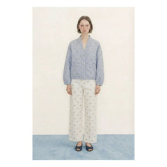 The Tiny Big Sister - Baumwollgestreifte Jacke | Blau