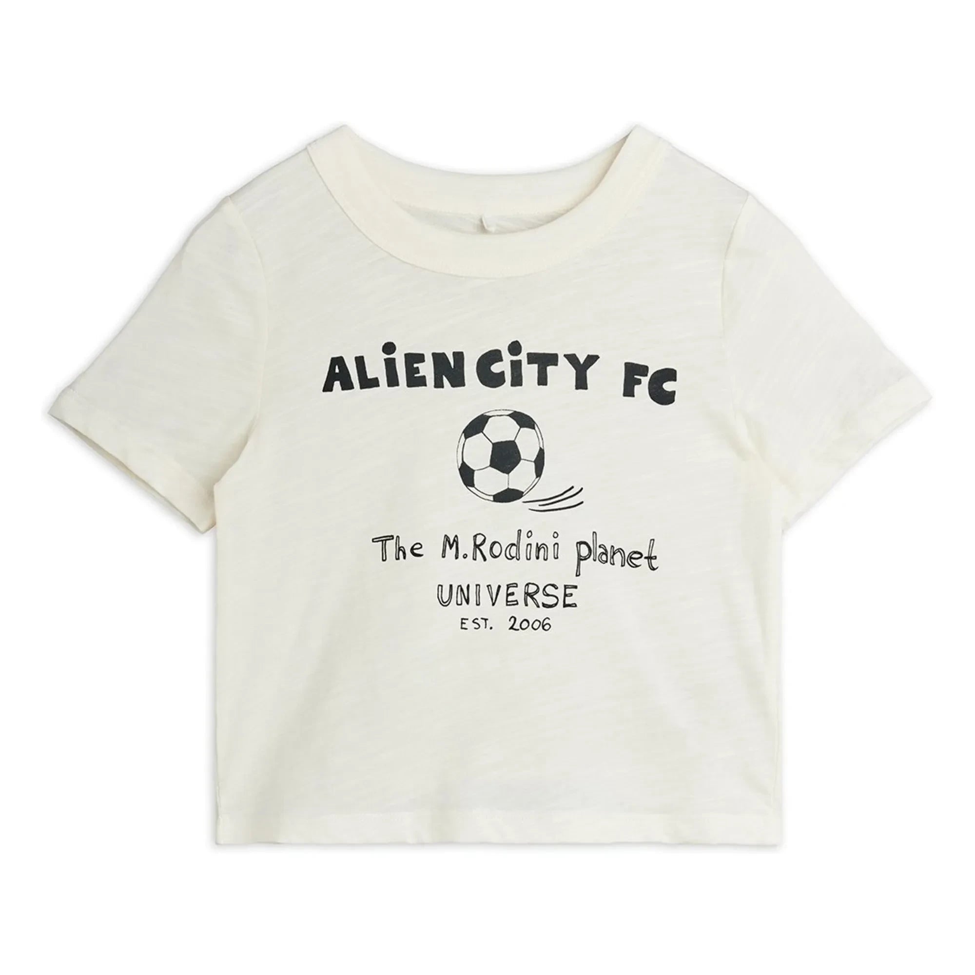 Mini Rodini - Alien City T-Shirt aus Bio-Baumwolle | Ecru