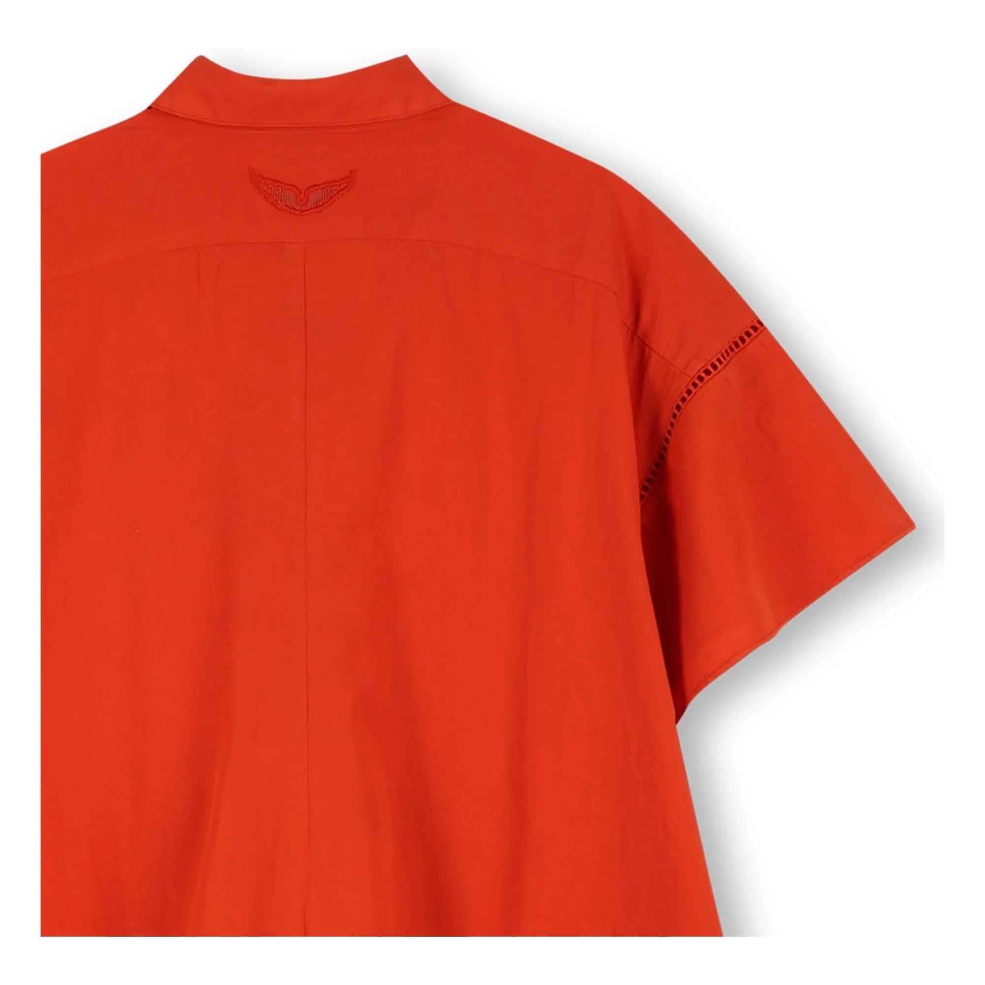 Zadig & Voltaire – Geknöpftes Rüschenkleid | Blutorange