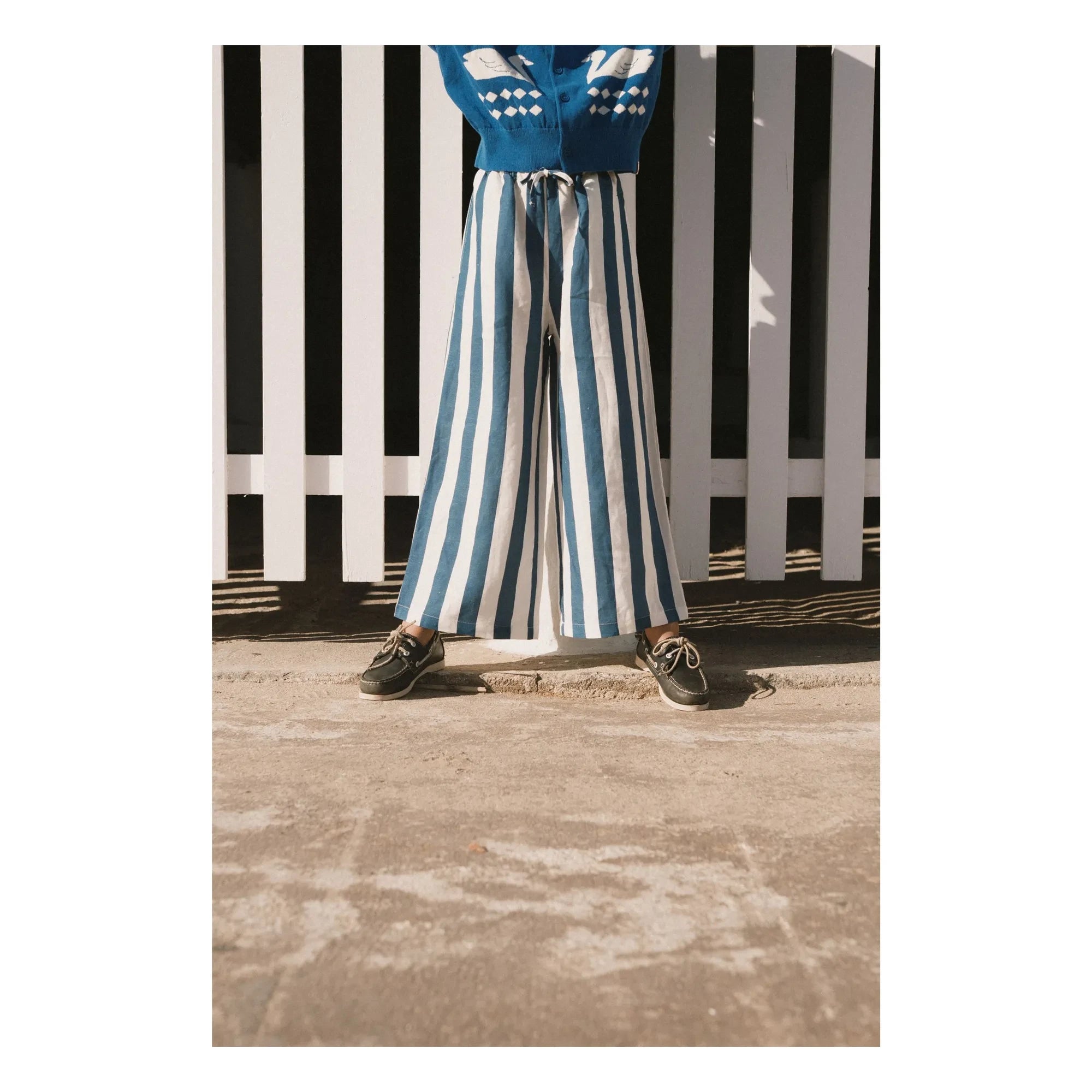 Tinycottons - Blaue Gestreifte Hose | Blau