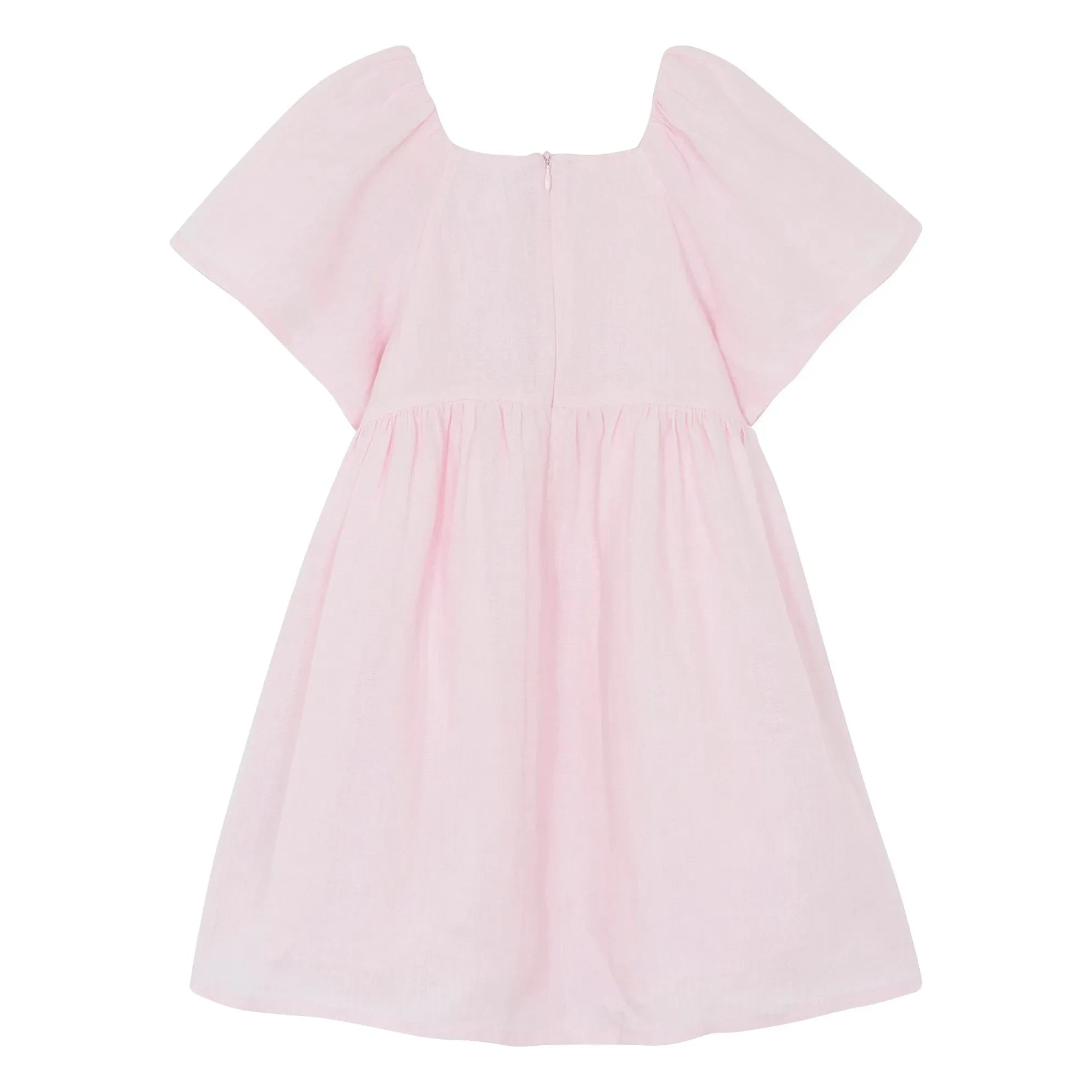 Tartine et Chocolat - Dusty Pink Floral Pattern Balloon Sleeve Dress