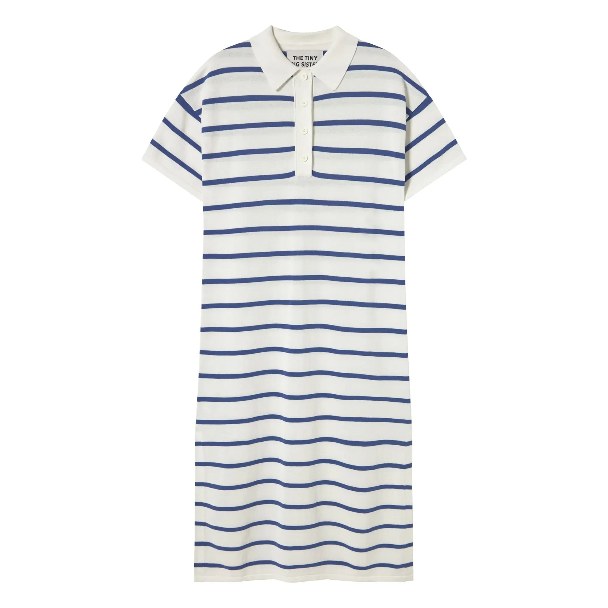 The Tiny Big Sister – Gestreiftes Polokleid | Blau