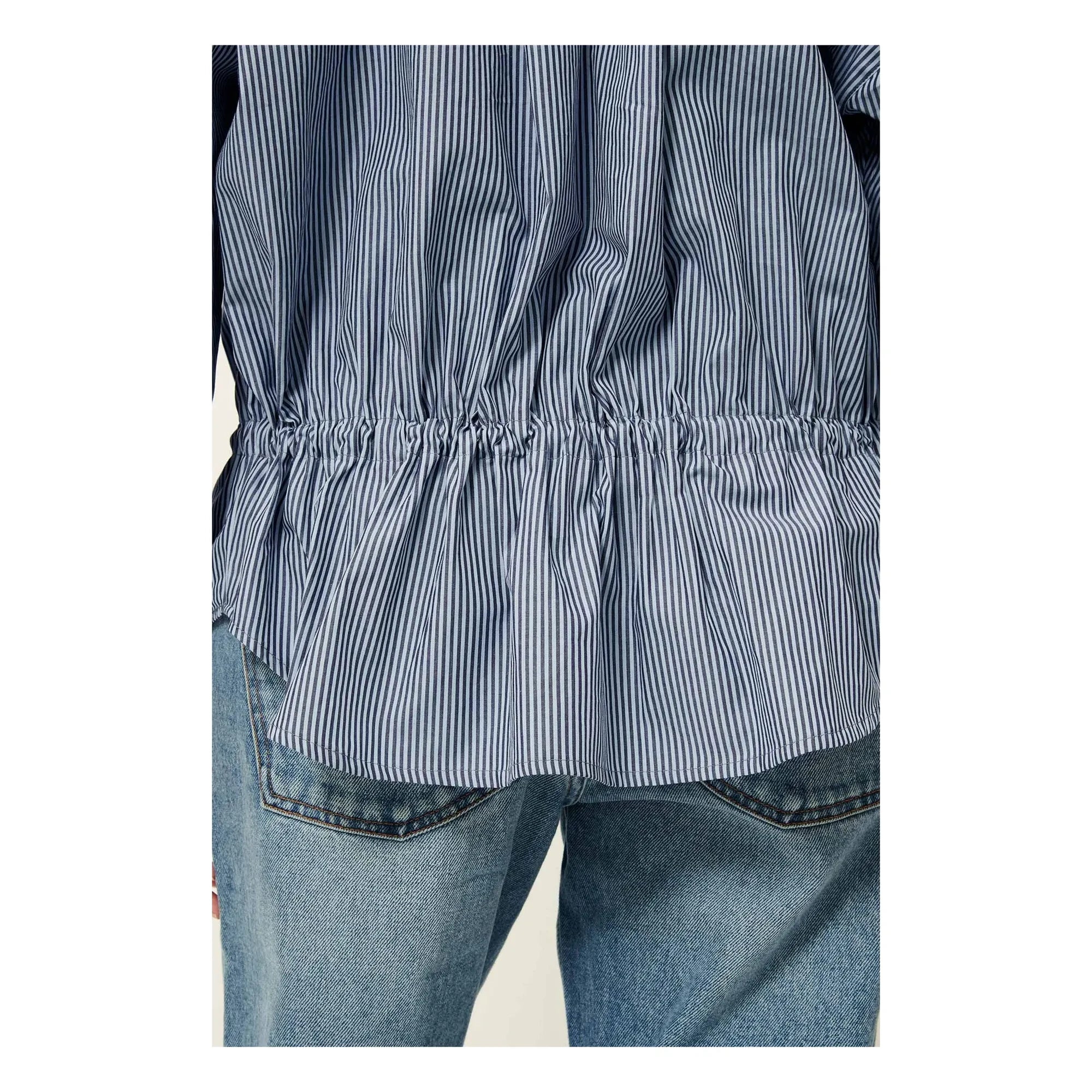 Sessùn - Santalin gestreifte Baumwollbluse | Blau