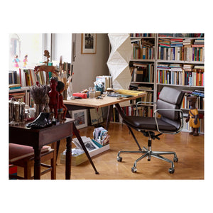 Vitra - EA 217 Soft Pad Ledersessel | Schwarz