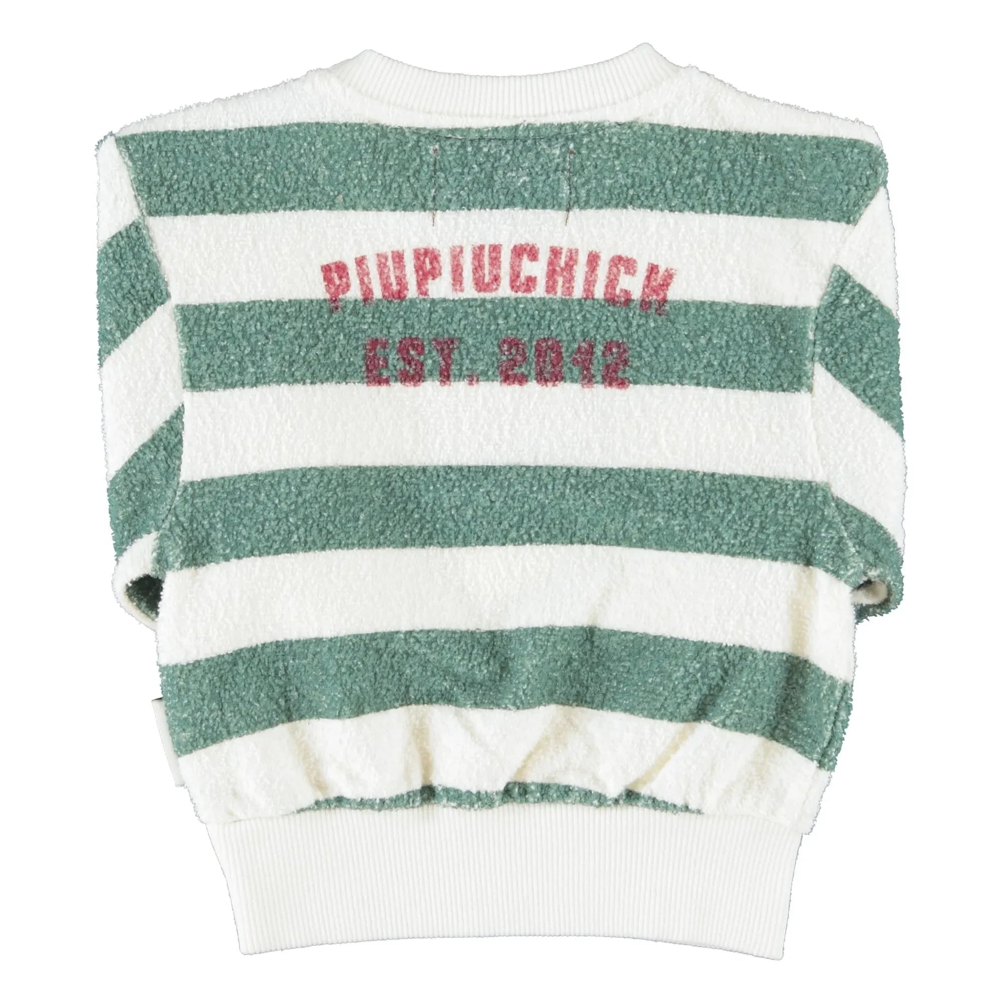 Piupiuchick - Çizgili Sweat Piupiuchick Organik Pamuk Havlu Kumaş | Ecru
