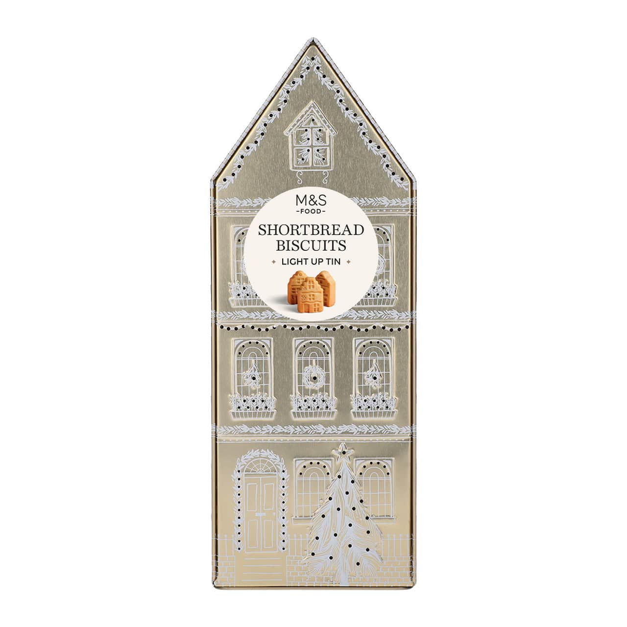 M&S Food Light-Up Gold Hazelnut Cookie House
