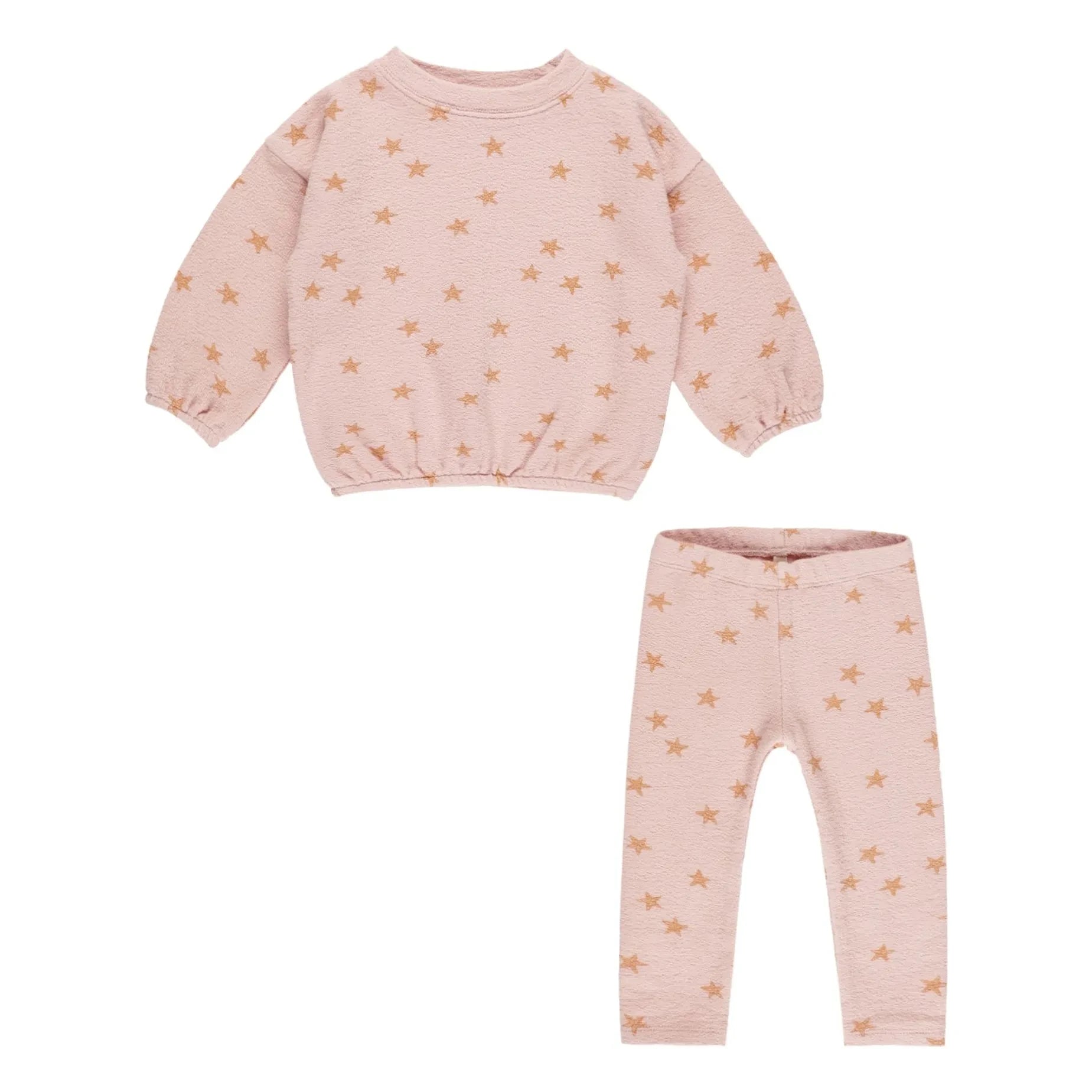 Rylee + Cru - Frottee-Sweatshirt und Leggings-Set | Rosa