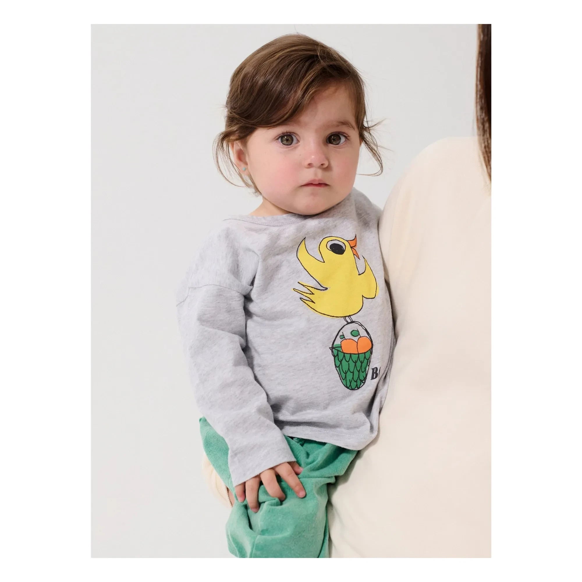 Bobo Choses - Organik Pamuklu Kuş Tişörtü | Heather grey