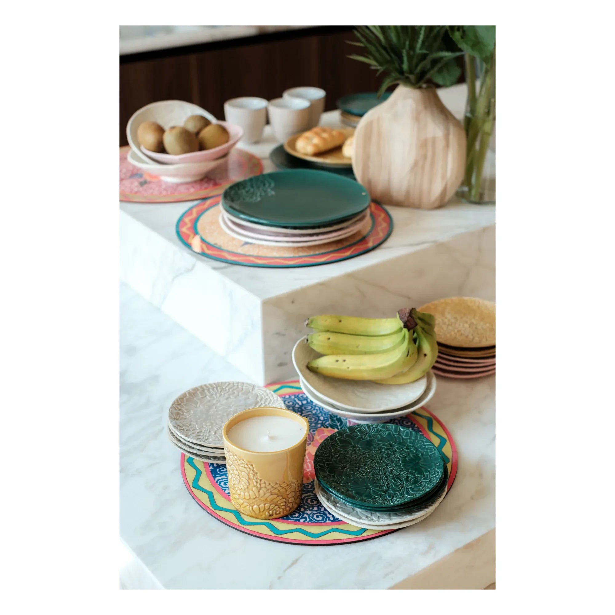 Maison Vessel - Blanca Tatoo Dantel Tabaklar - 2'li Set | Jade