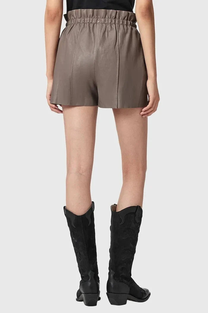 AllSaints Kadın Deri Şort FRAN