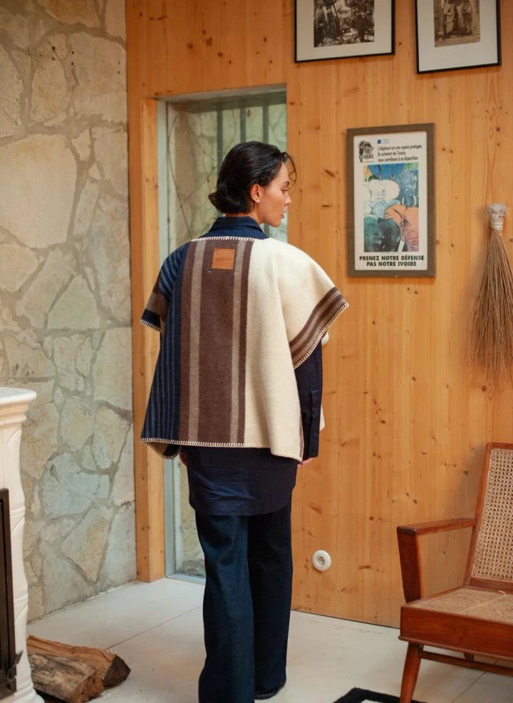 La Méricaine - Wappos Long Wool Poncho | Brown
