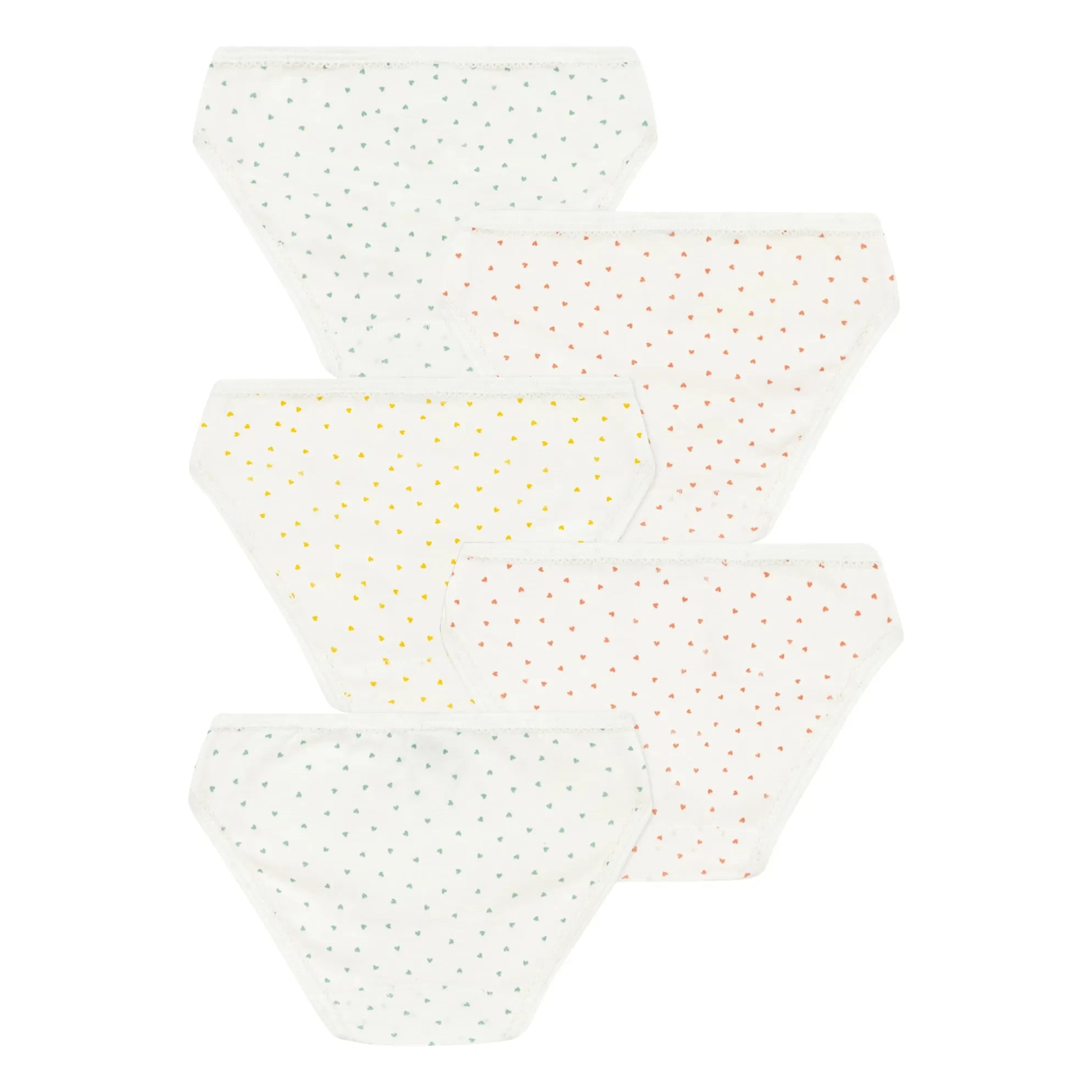 Petit Bateau - 5'li Mini Kalp Külot | Ekru