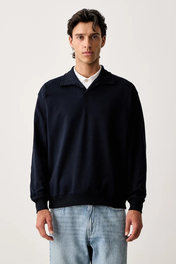 Pamuk ve elastan karışımlı erkek sweatshirt