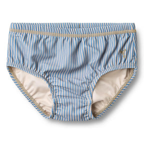 Wheat - Philip Striped Badehose aus recycelten Fasern | Blau