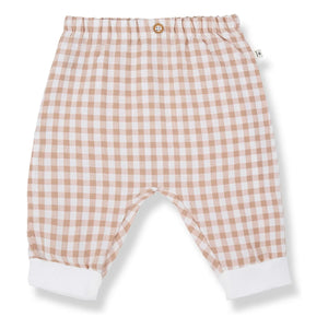 1+ in the family - Karpathos Vichy Seersucker pantolon | Koyu taupe kahverengi