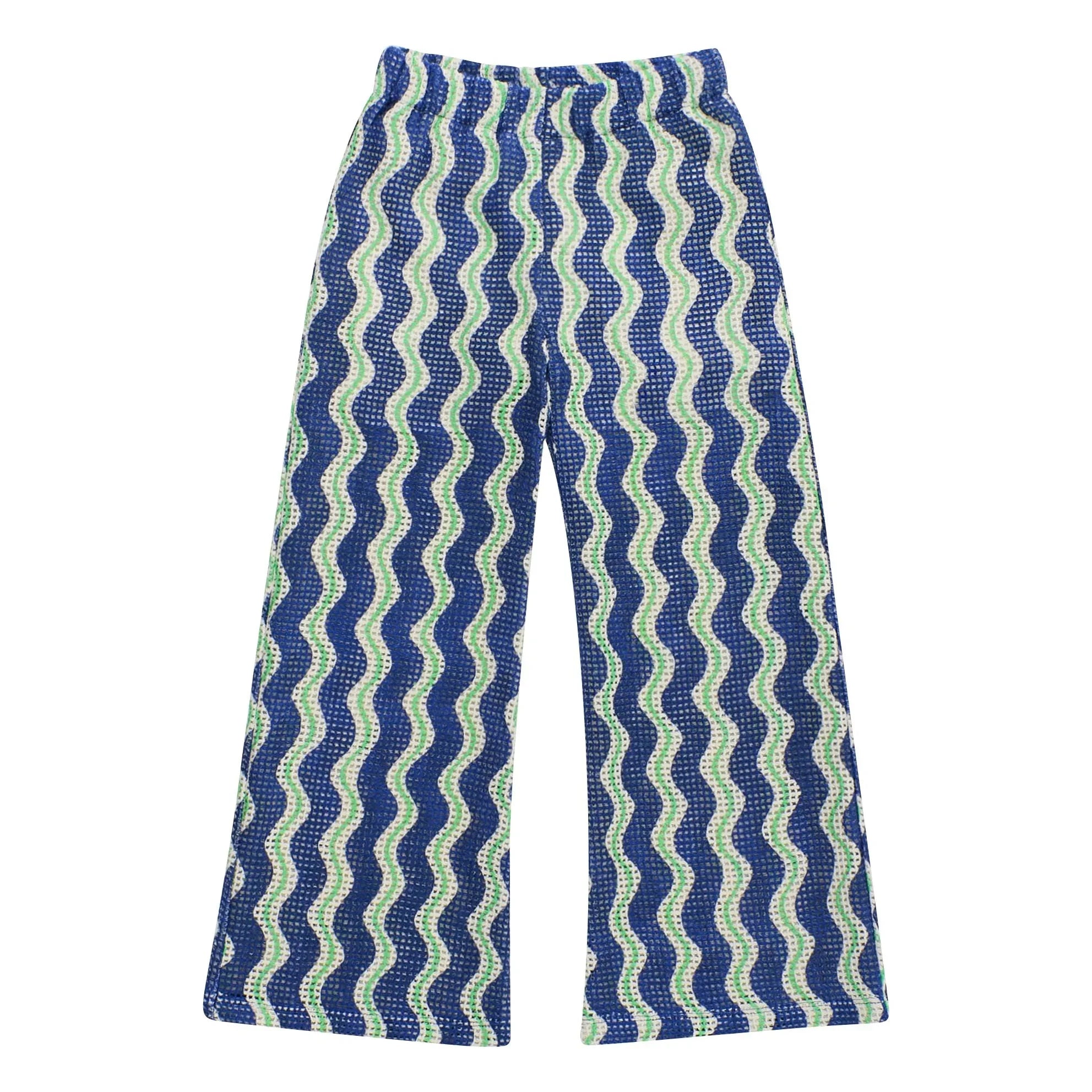 Maison Mangostan - Dalga Kroşe Pantolon | Mavi