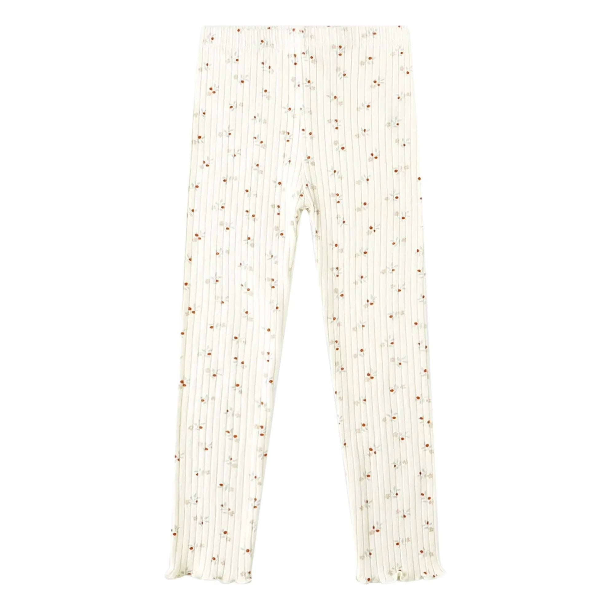 Rylee + Cru - Gerippte Leggings mit Blumenmuster | Ecru