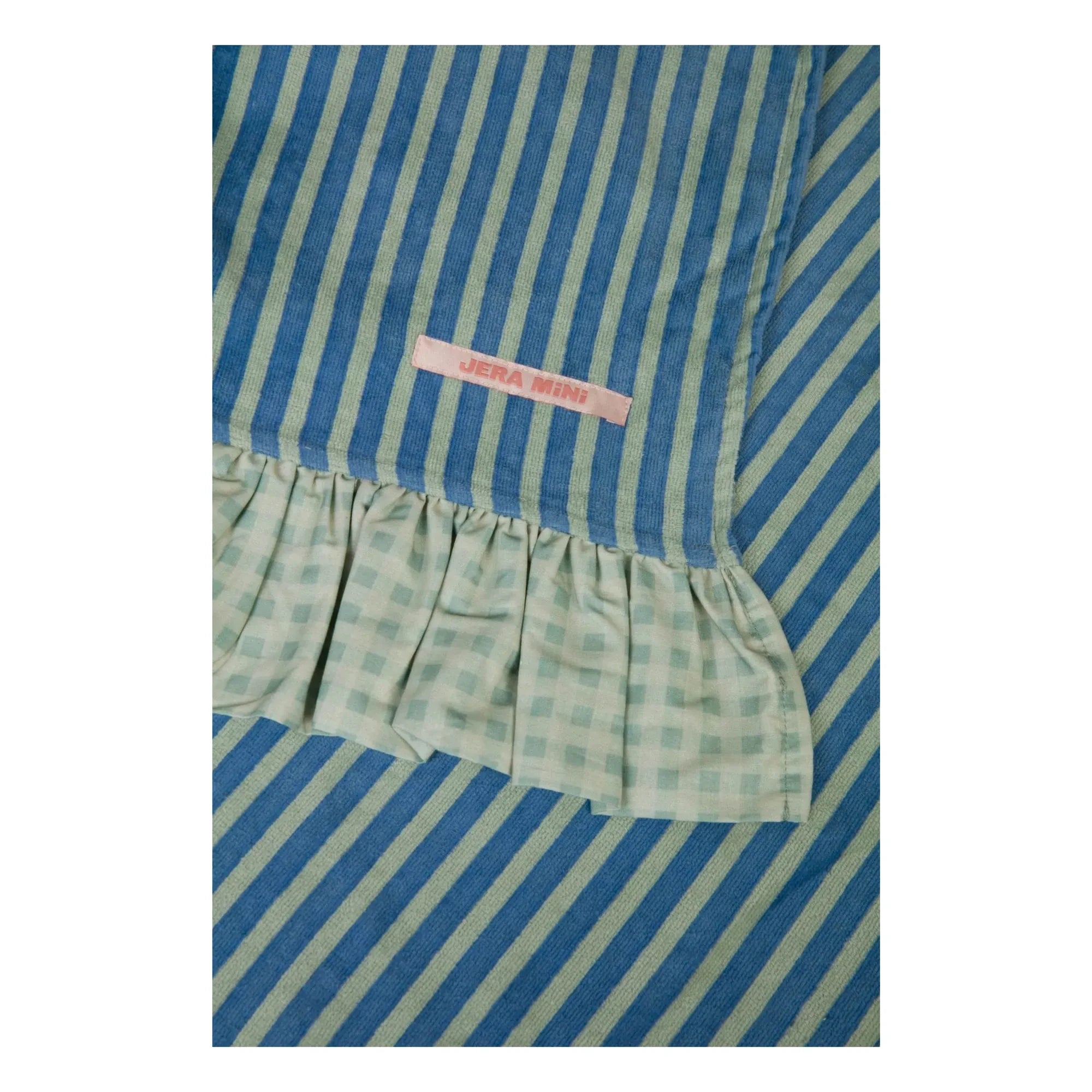 Jera Mini - Striped Ruffle Towel Beach Towel | Almond green