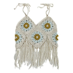 Kalinka - Atacama Crochet Fringed Top | Ecru