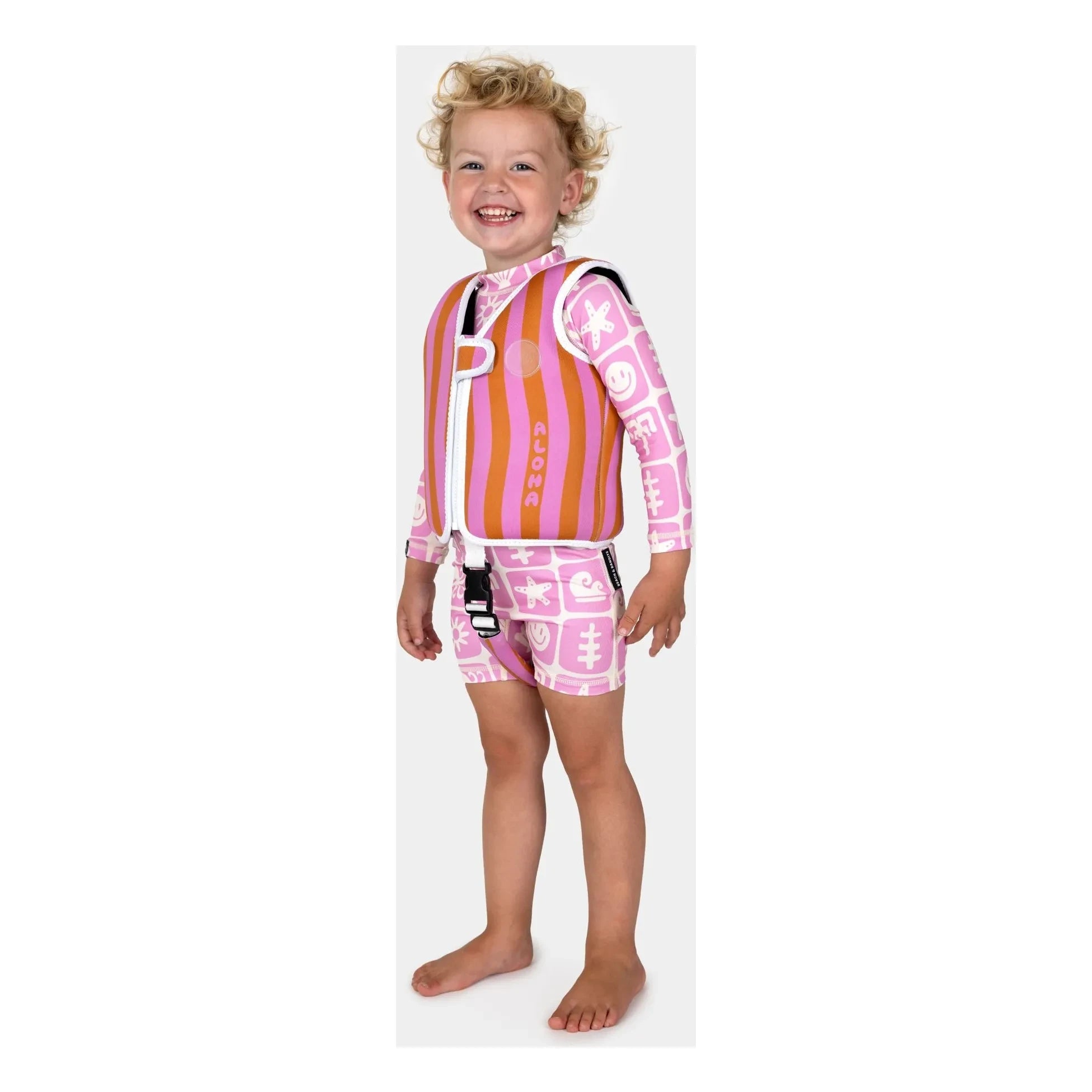 Beach & Bandits - Aloha gestreifte Schwimmweste Recycelte Fasern | Pink