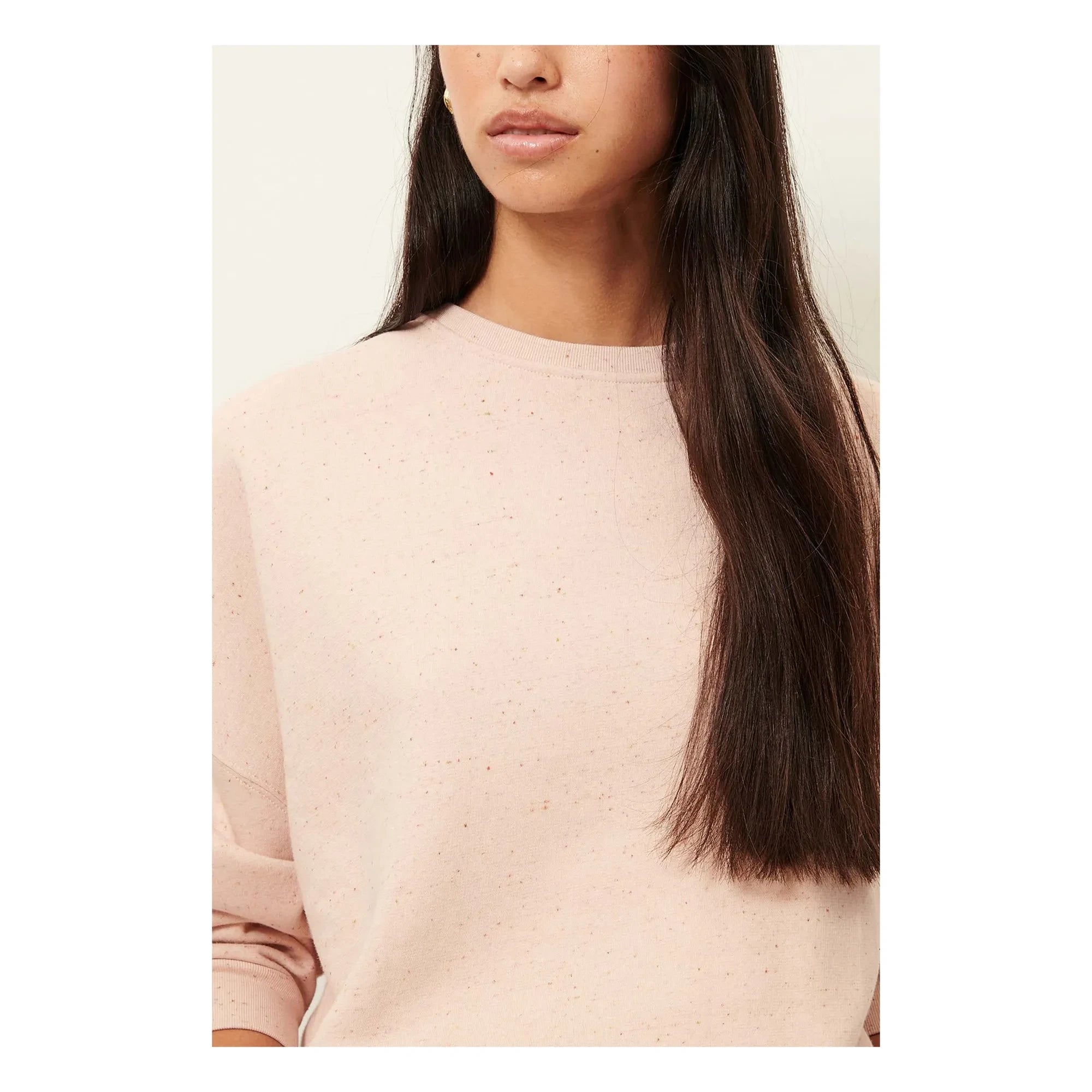 Sessùn - Chebbi Oversize Organik ve Geri Dönüştürülmüş Pamuk Sweatshirt | Marled pembe