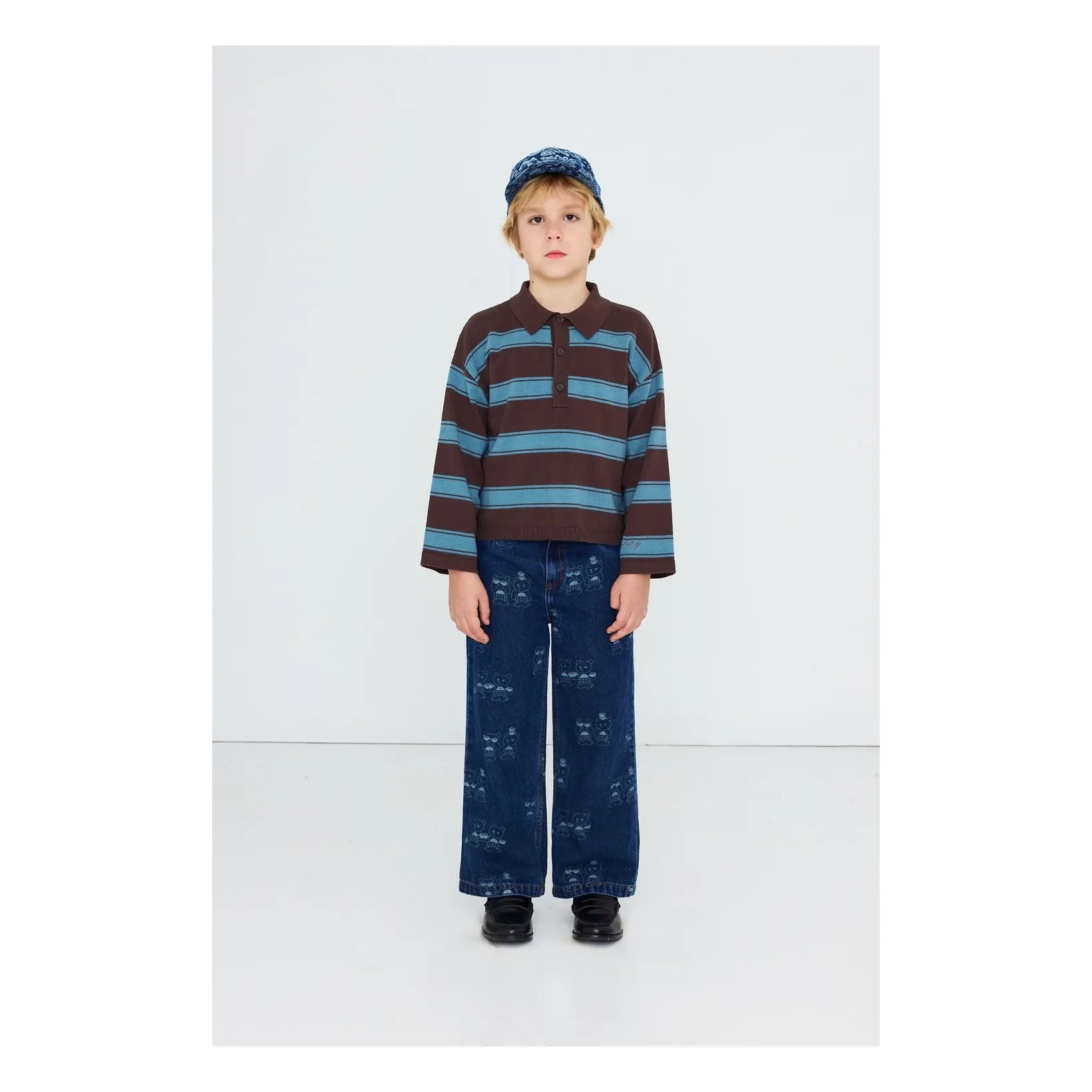 Tinycottons - Striped Polo Shirt | Brown