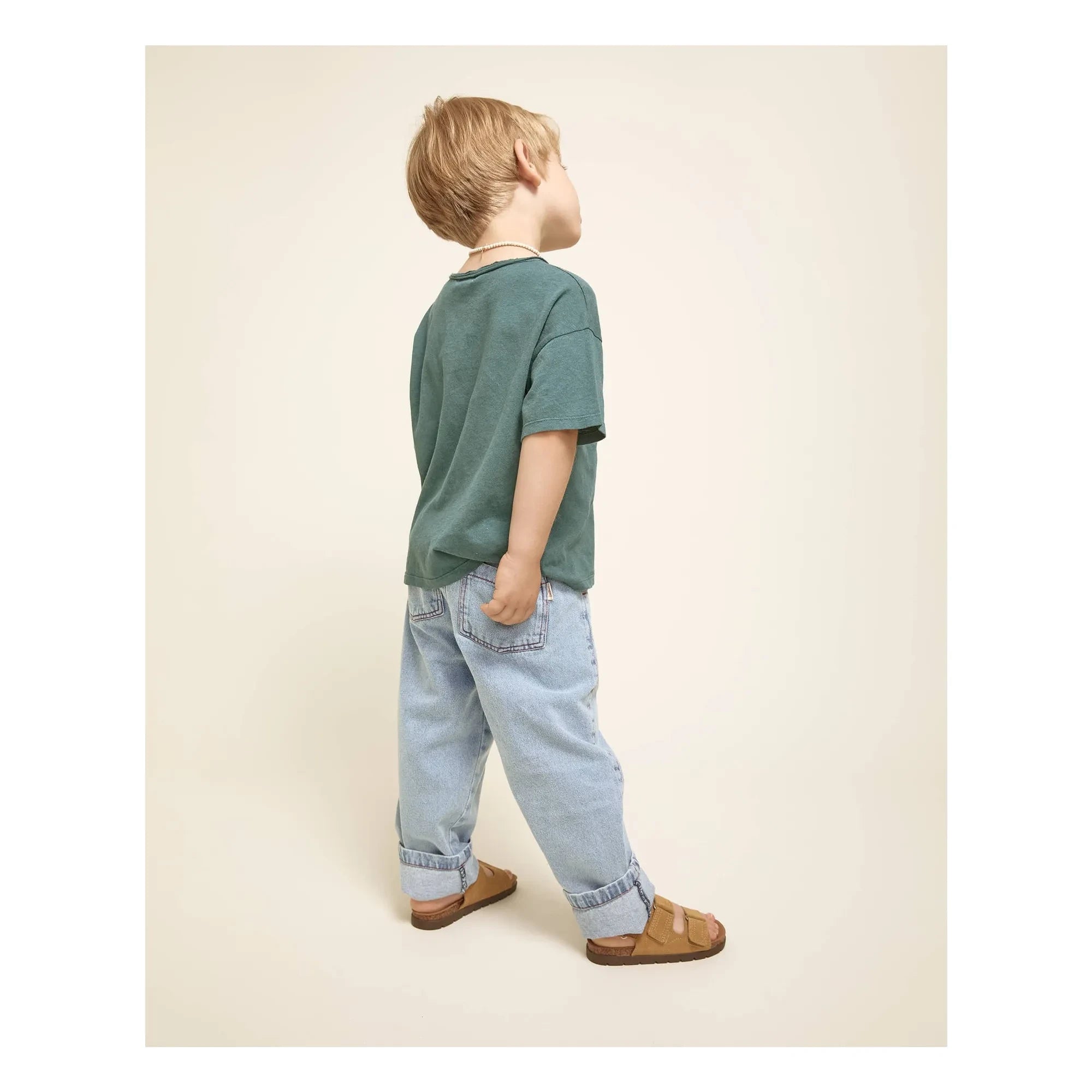 Búho - T-Shirt mit Leinentasche | Peacock Blue