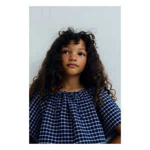 the new society - Blouse Jasmine Kareli | Koyu Mavi