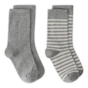 Gray Label - 2 Çift Organik Pamuklu Çorap Seti | Heather grey