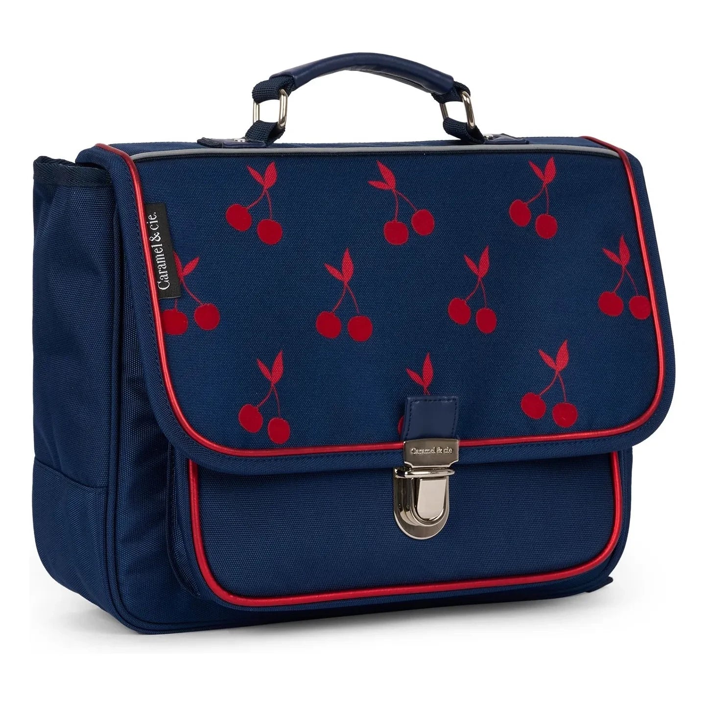 Caramel & Cie - Velvet Cherry Small Handbag | Navy Blue
