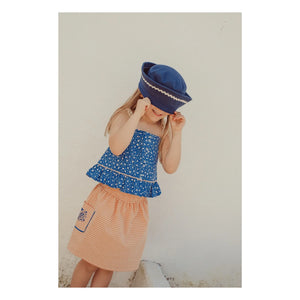 THE LiTTLE POETS - Rosalia Nature Organic Cotton Crop Top | Royal Blue
