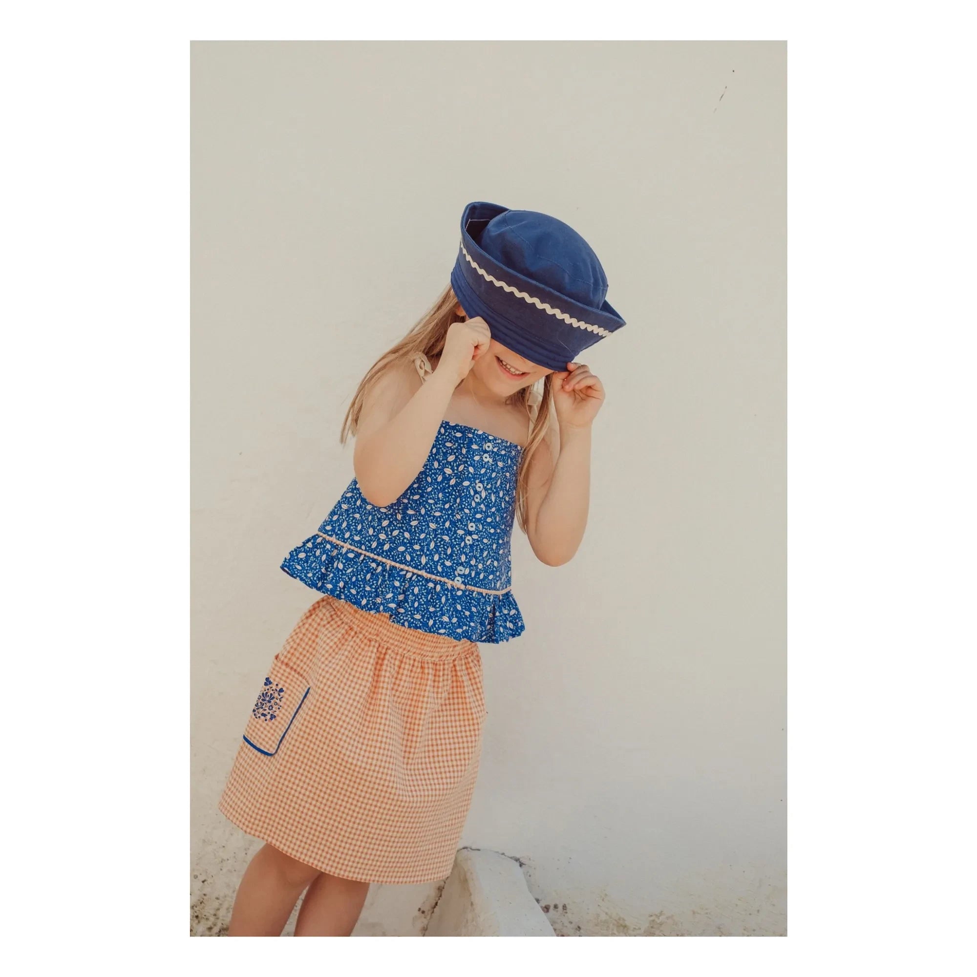 THE LiTTLE POETS - Rosalia Nature Organic Cotton Crop Top | Royal Blue